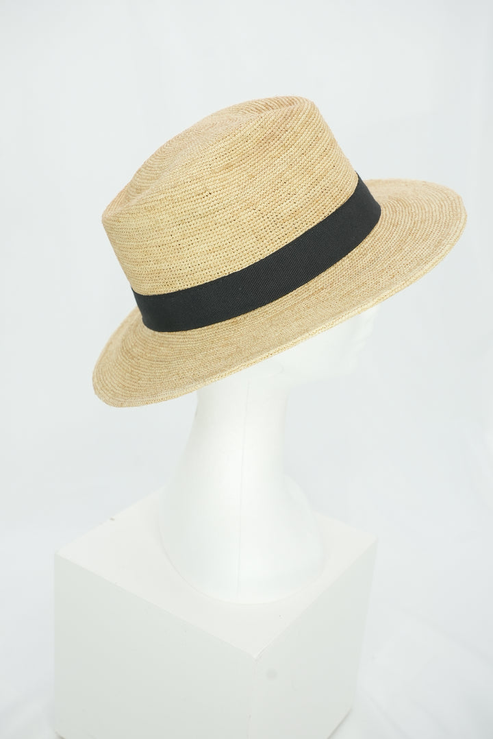 Raffia-Hut "schwarzes Band"