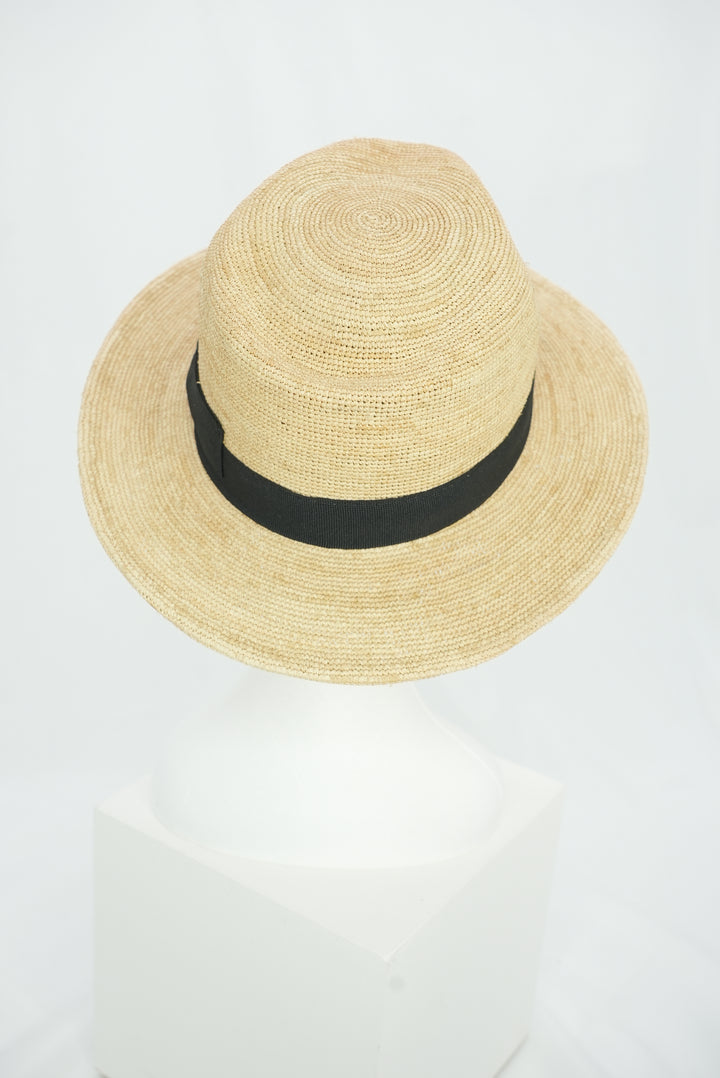 Raffia-Hut "schwarzes Band"