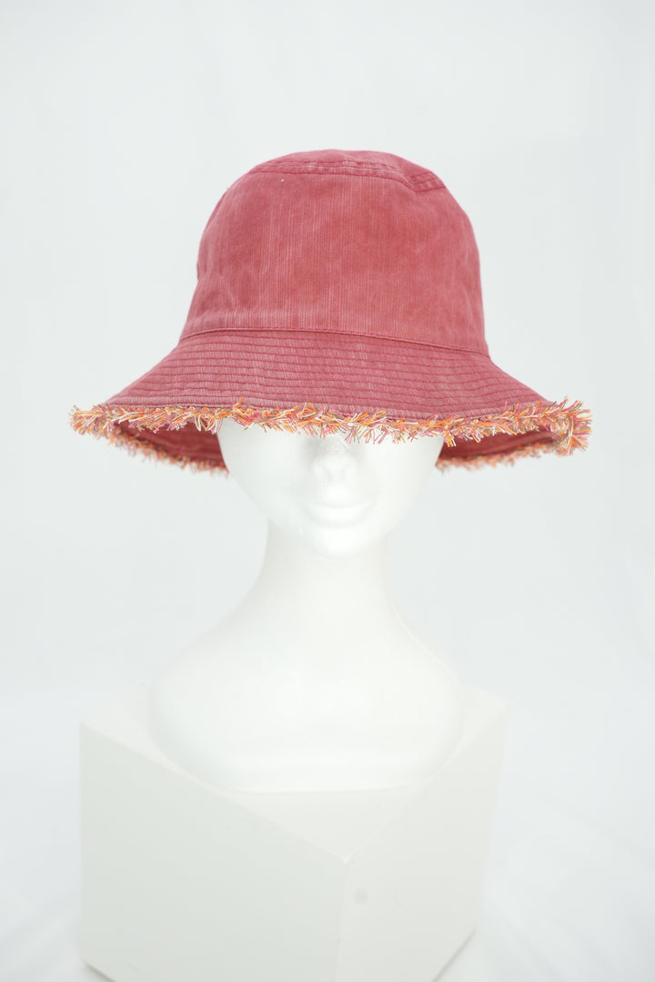 Fischerhut "Fransen" rot