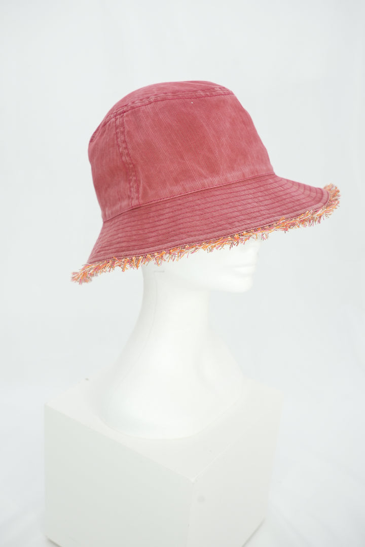 Fischerhut "Fransen" rot