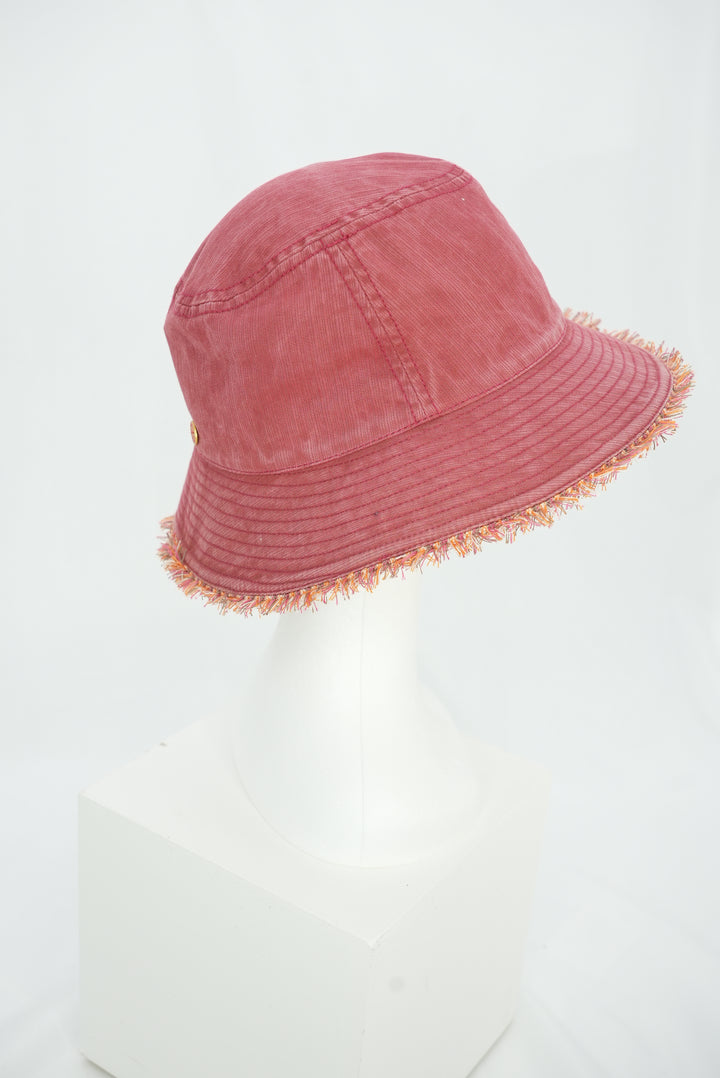 Fischerhut "Fransen" rot
