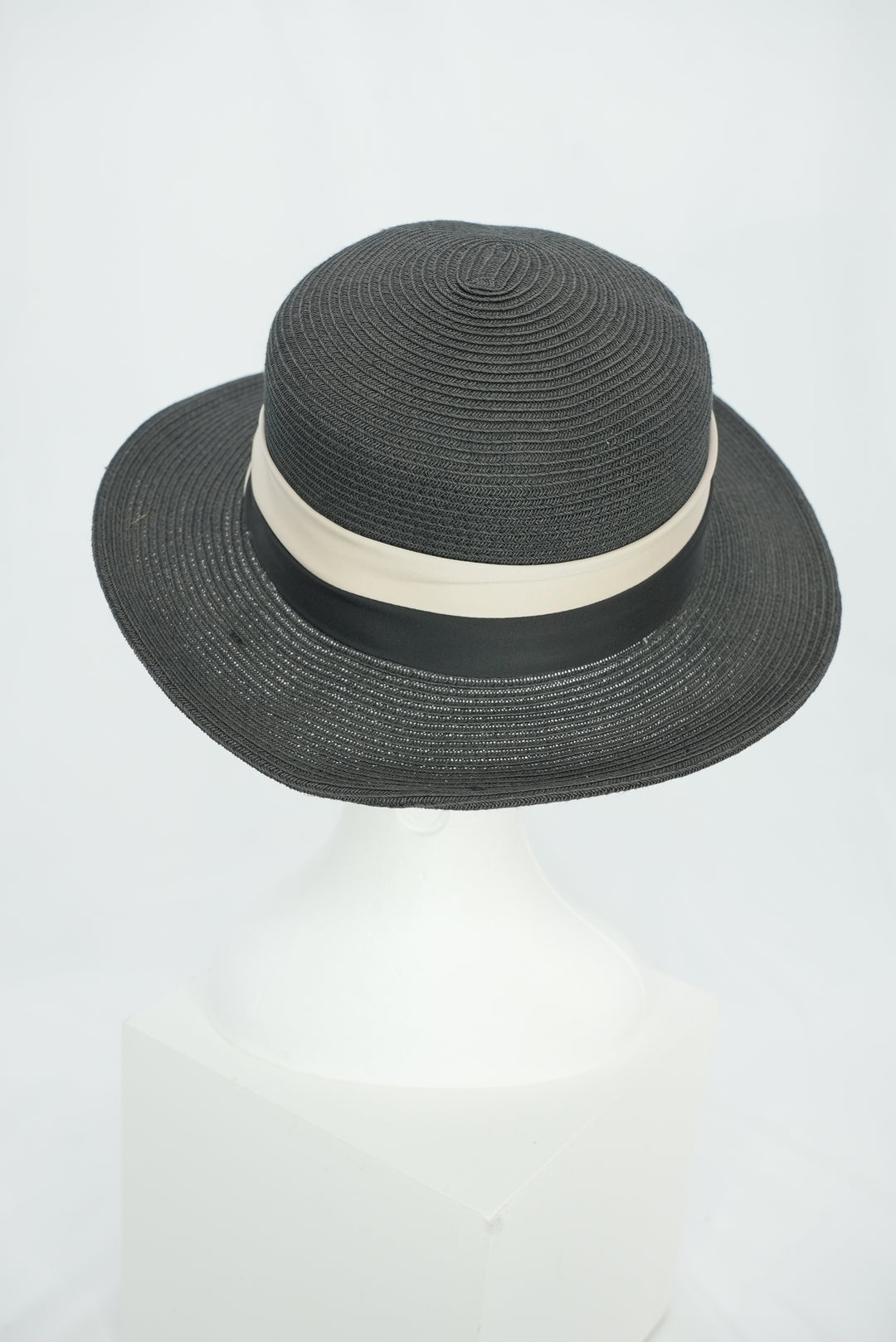 Strohhut "Paper" mit beige/schwarzem Band