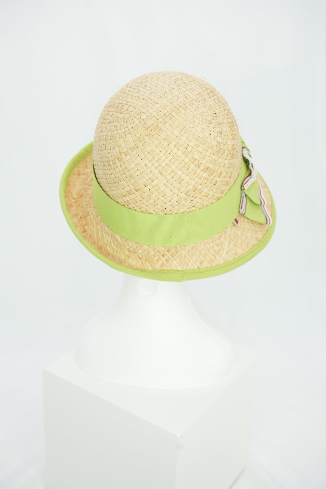 Strohhut "hellgrüne Schleife"