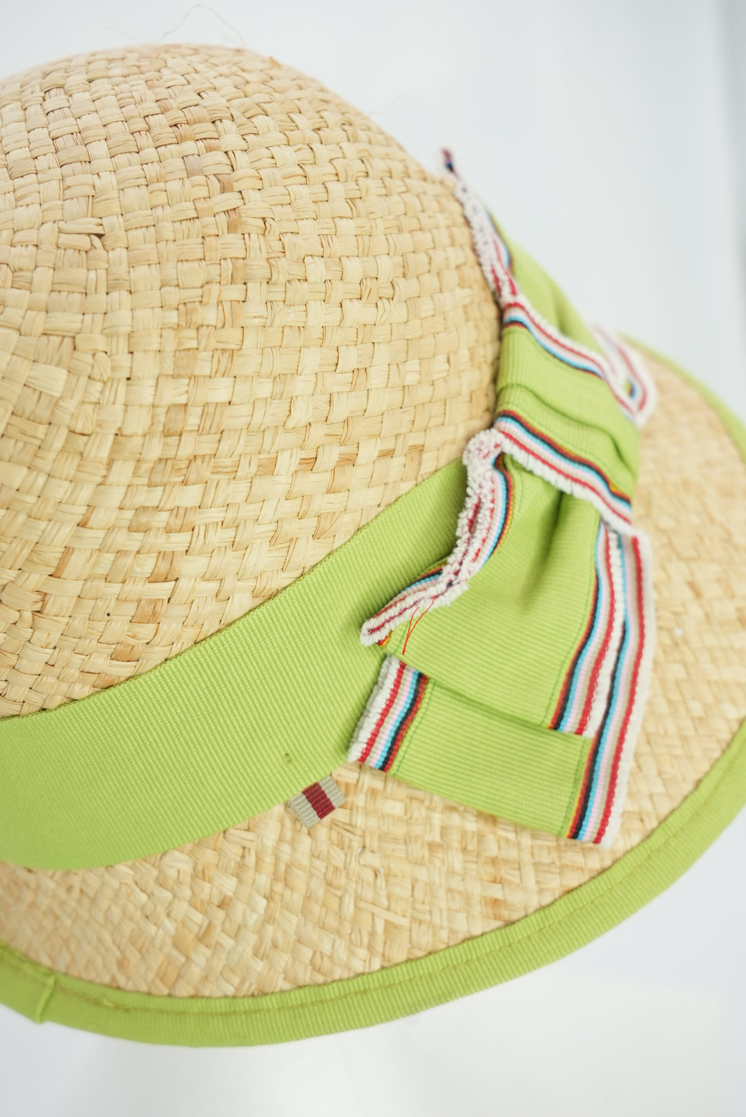 Strohhut "hellgrüne Schleife"