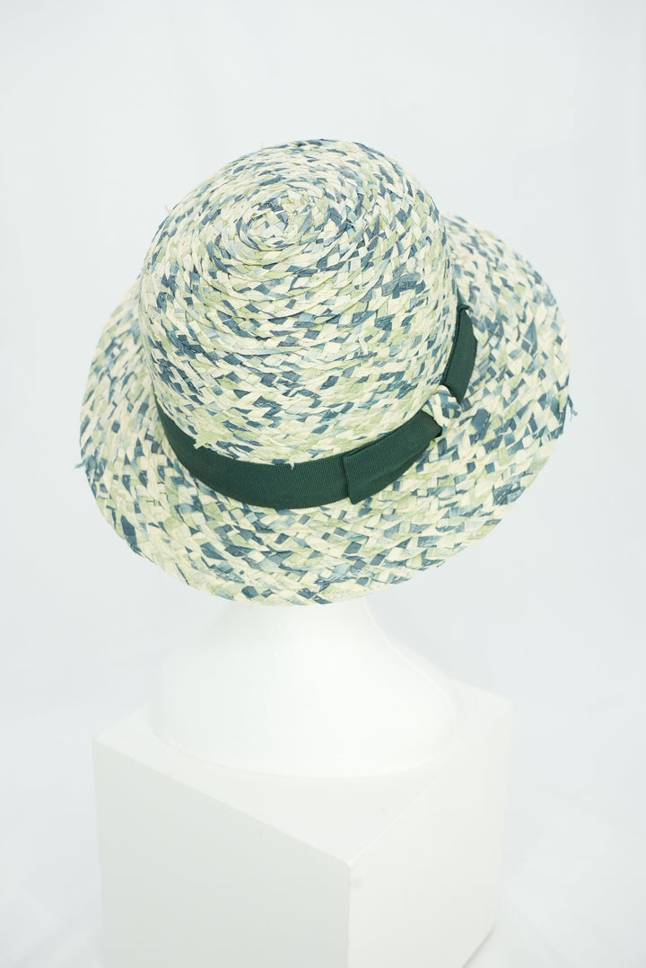 Strohhut "grün" mit Schleife