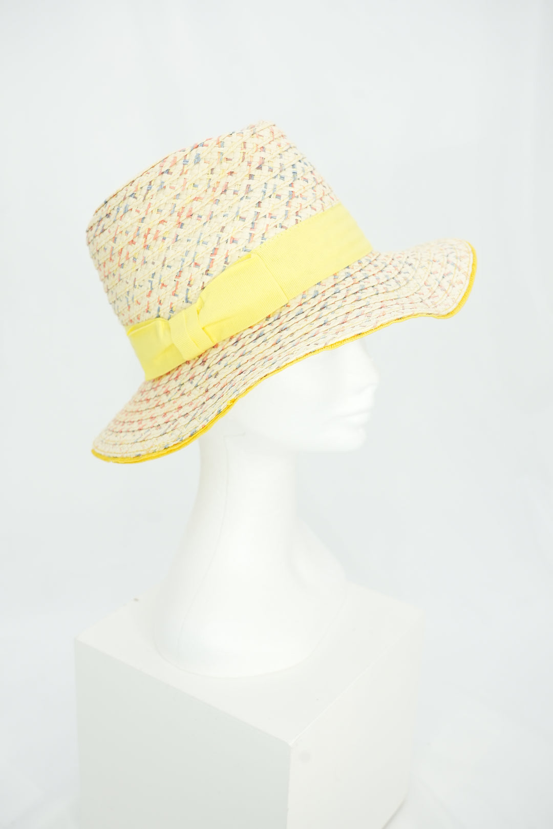 Strohhut "gelbe Schleife"