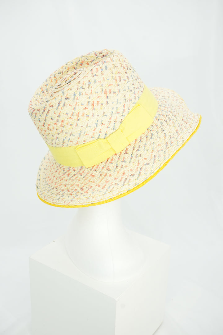 Strohhut "gelbe Schleife"