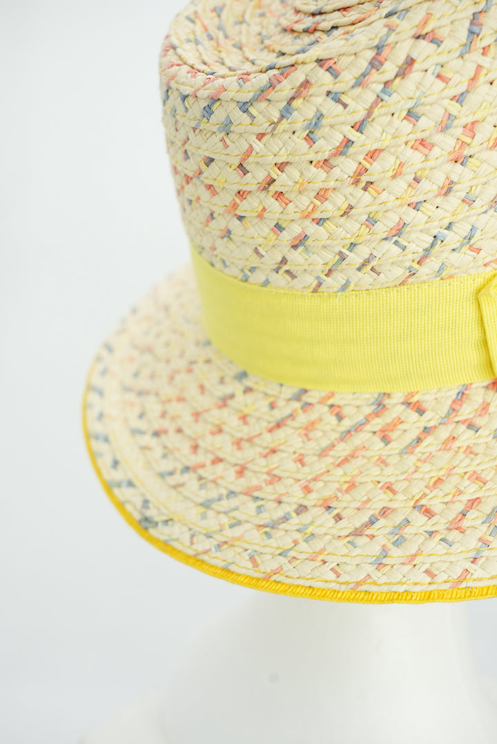 Strohhut "gelbe Schleife"