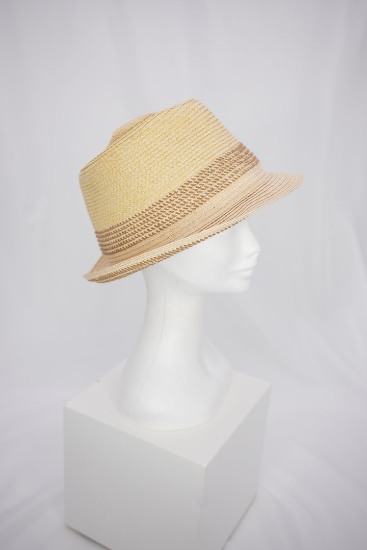 Strohhut "braune Stickerei"