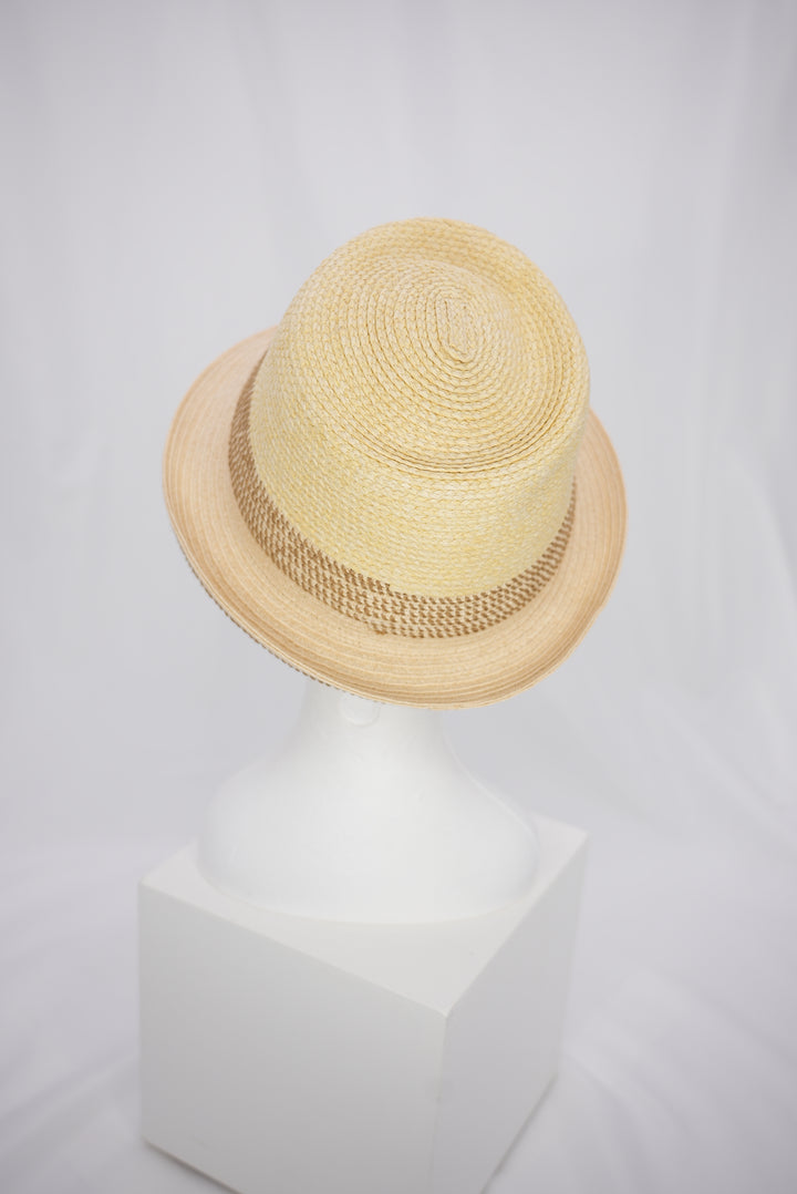 Strohhut "braune Stickerei"