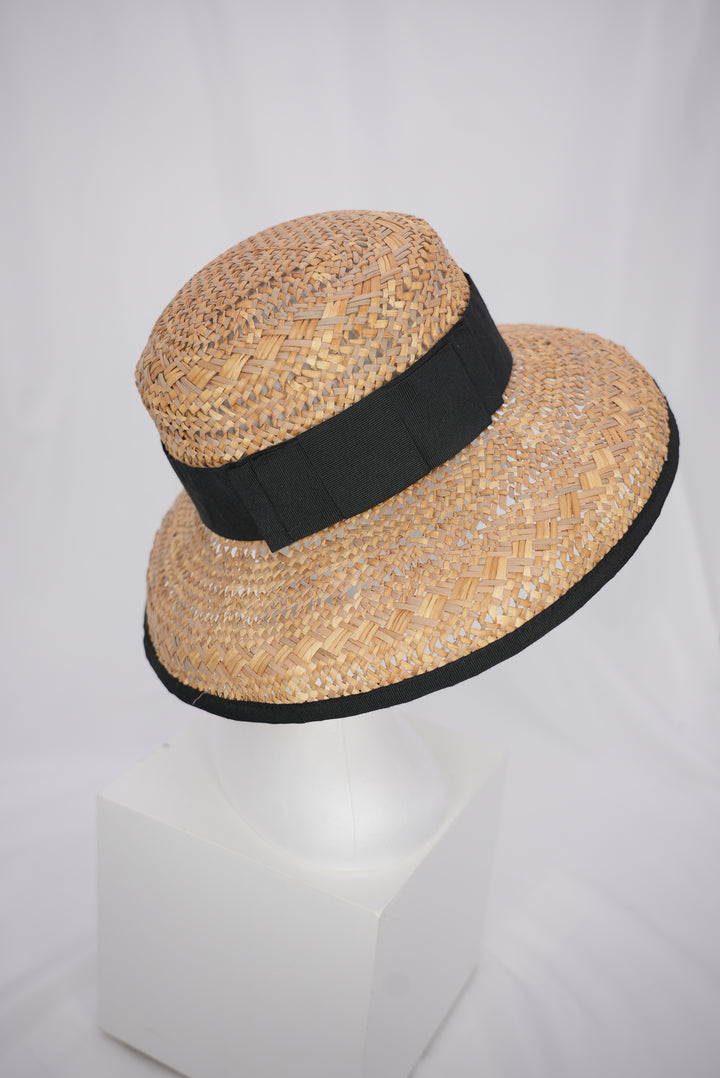 Damenstrohhut "Zylinder mit breiter Krempe"