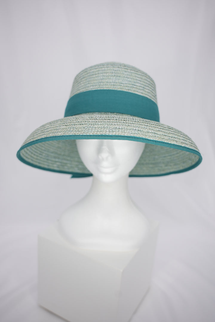Strohhut "Glocke türkis"