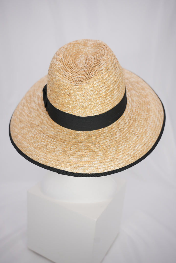 Strohhut "Herrenform" schwarzes Band