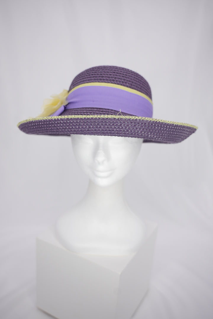 Strohhut "lila /gelb "