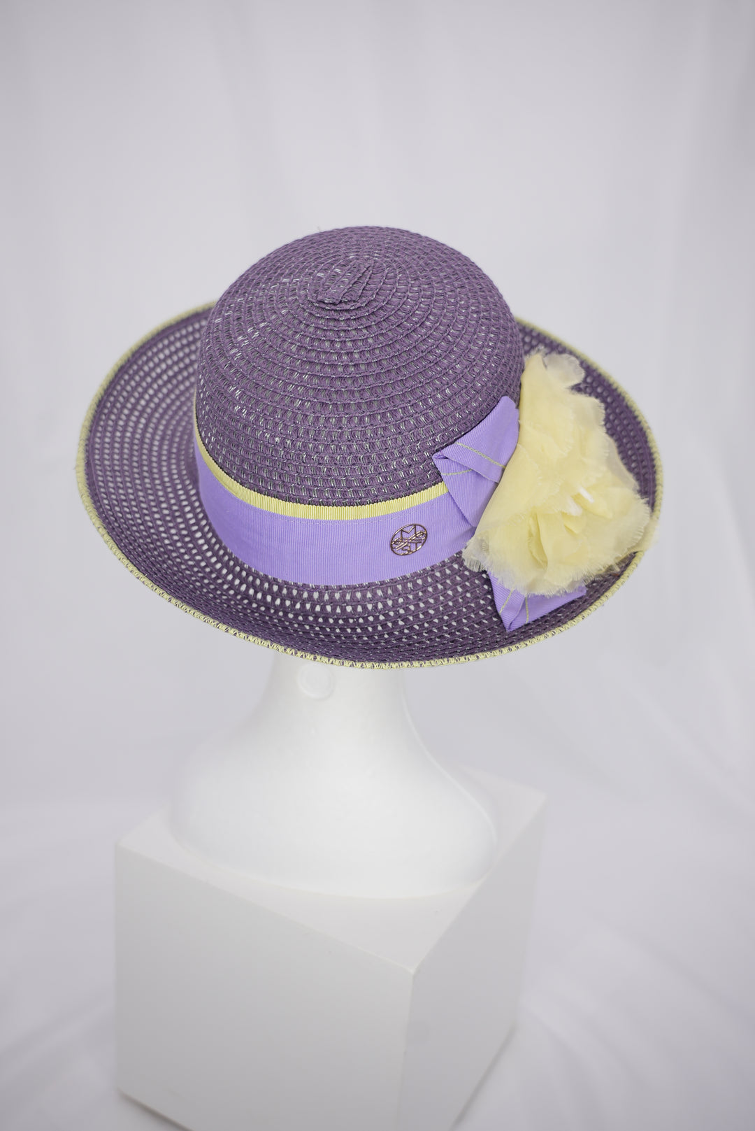 Strohhut "lila /gelb "