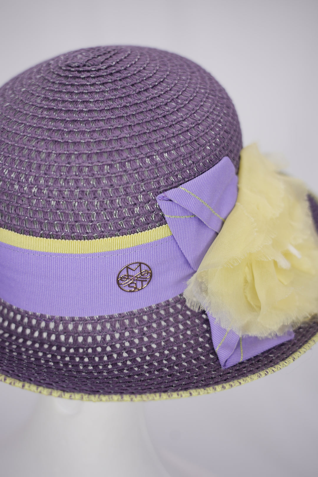Strohhut "lila /gelb "