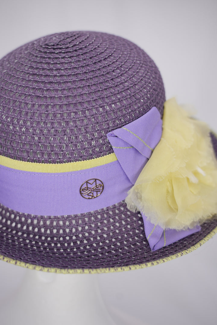 Strohhut "lila /gelb "