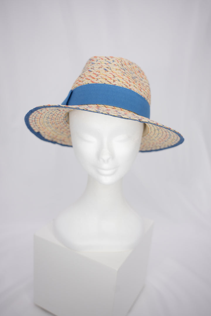 Strohhut "blaue Schleife"