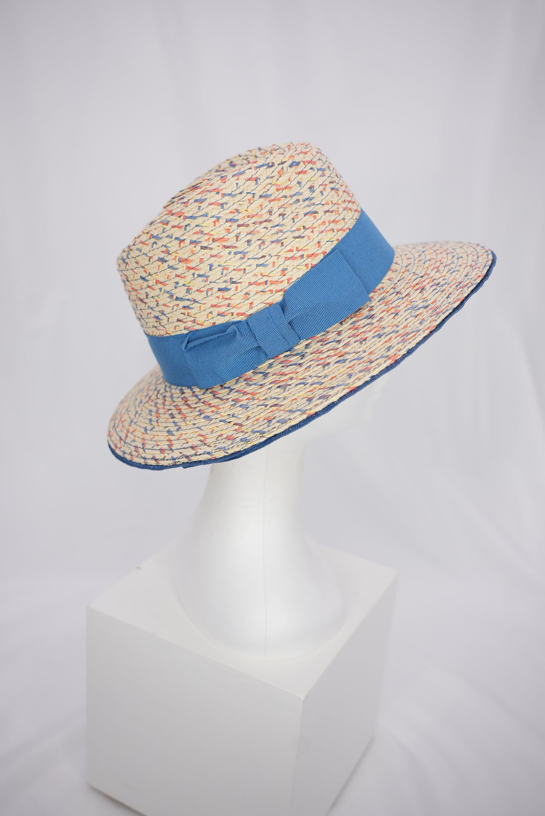 Strohhut "blaue Schleife"