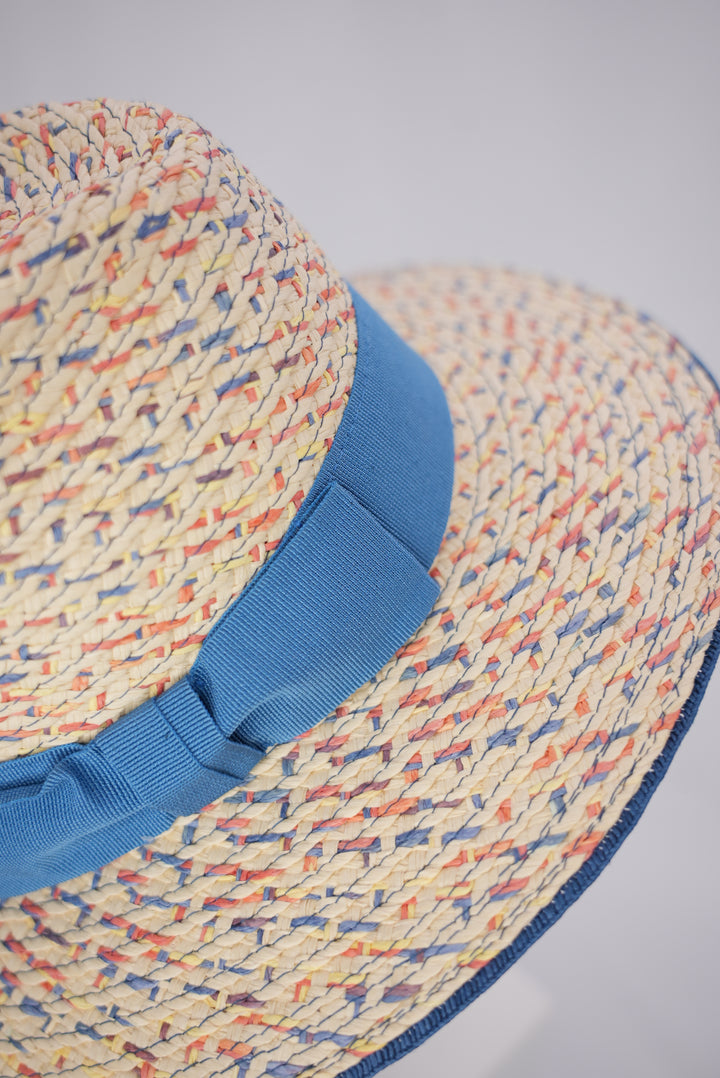 Strohhut "blaue Schleife"