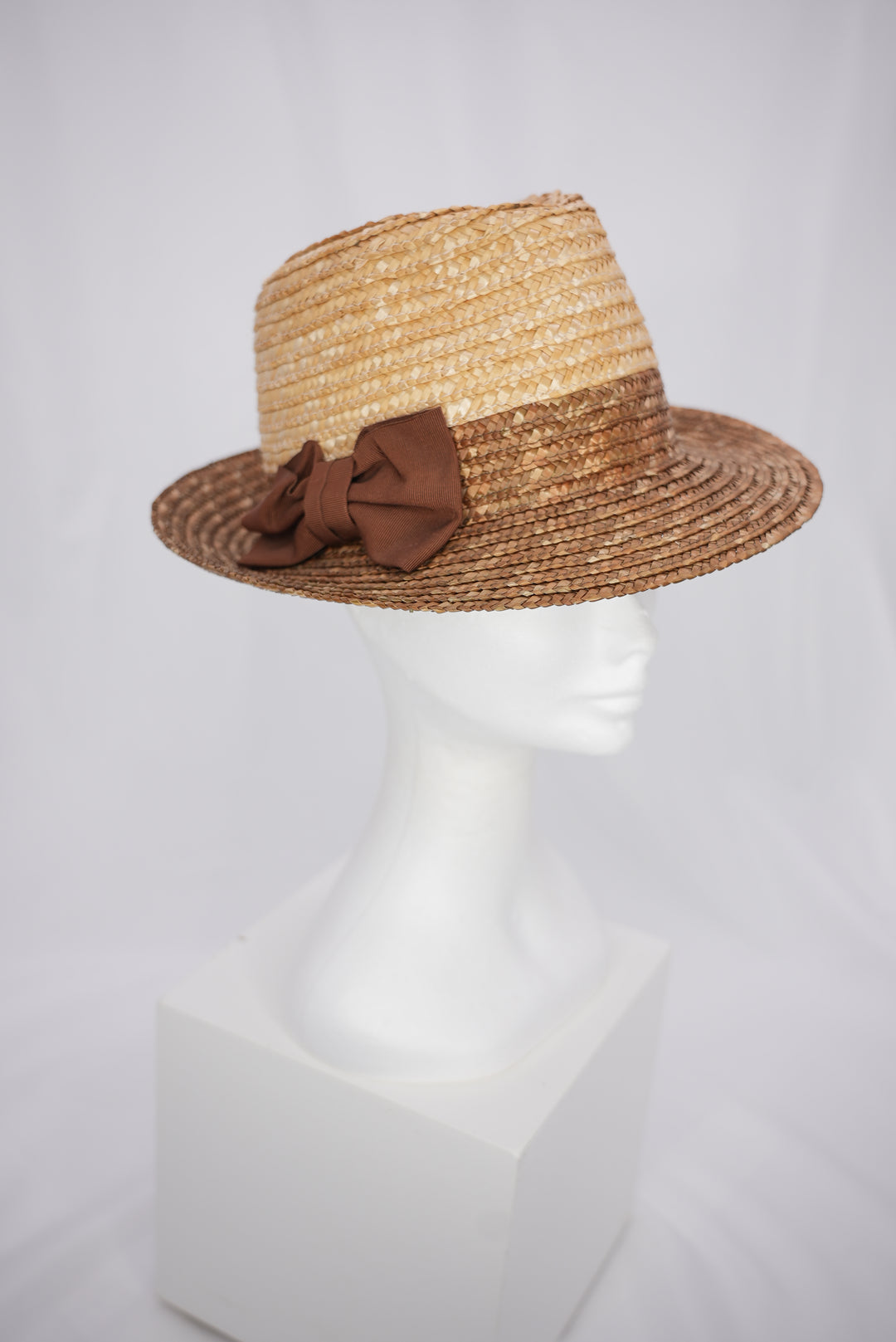Strohhut "braune Schleife"