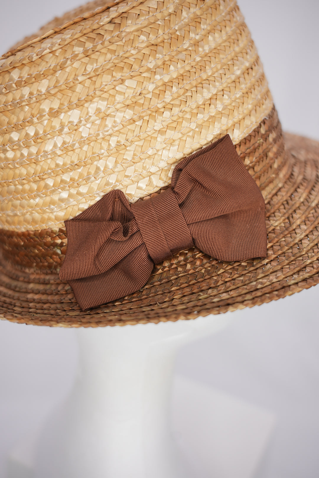 Strohhut "braune Schleife"