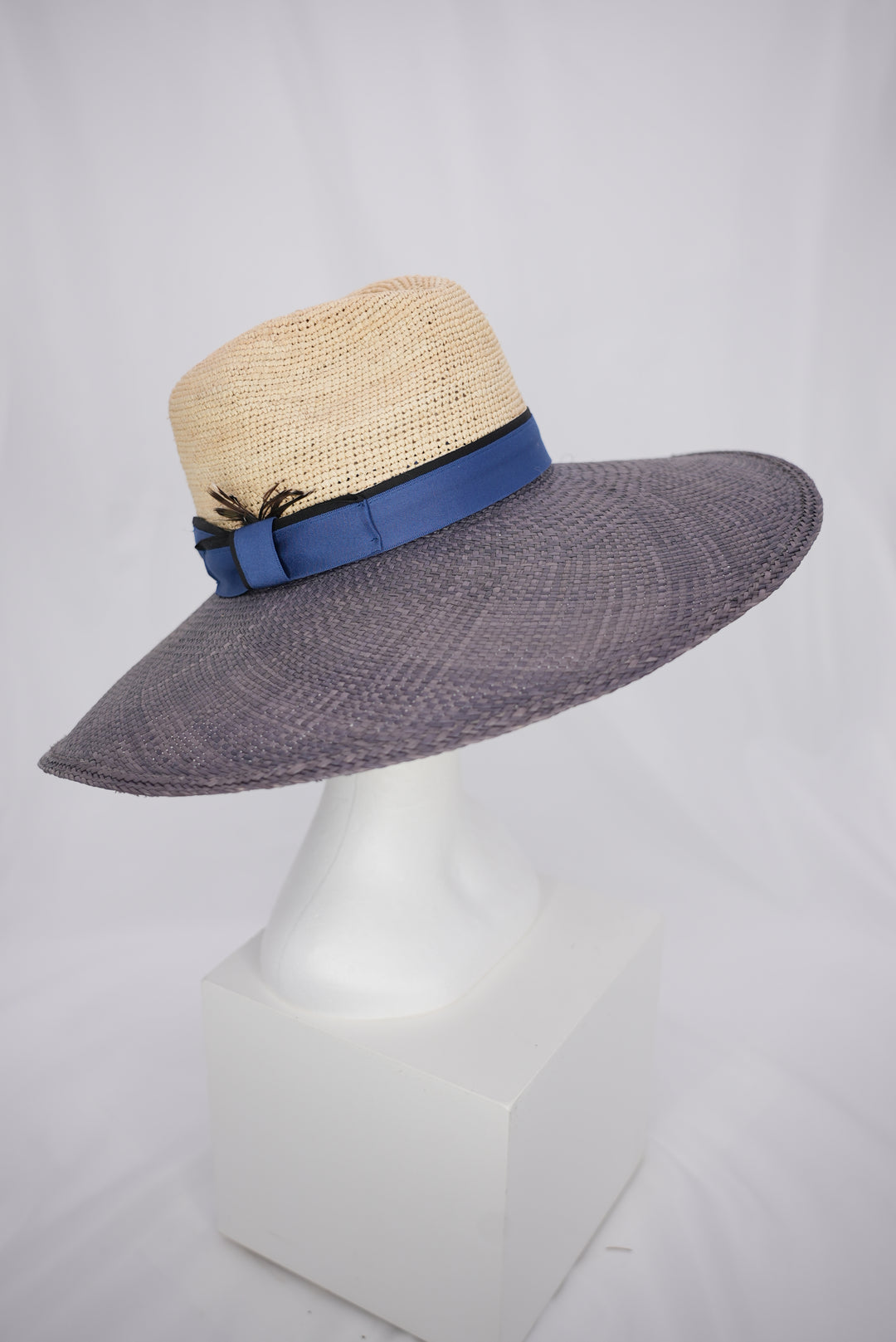 Strohhut "große Krempe" zweifarbig