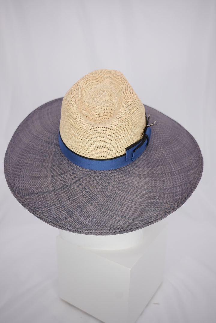 Strohhut "große Krempe" zweifarbig