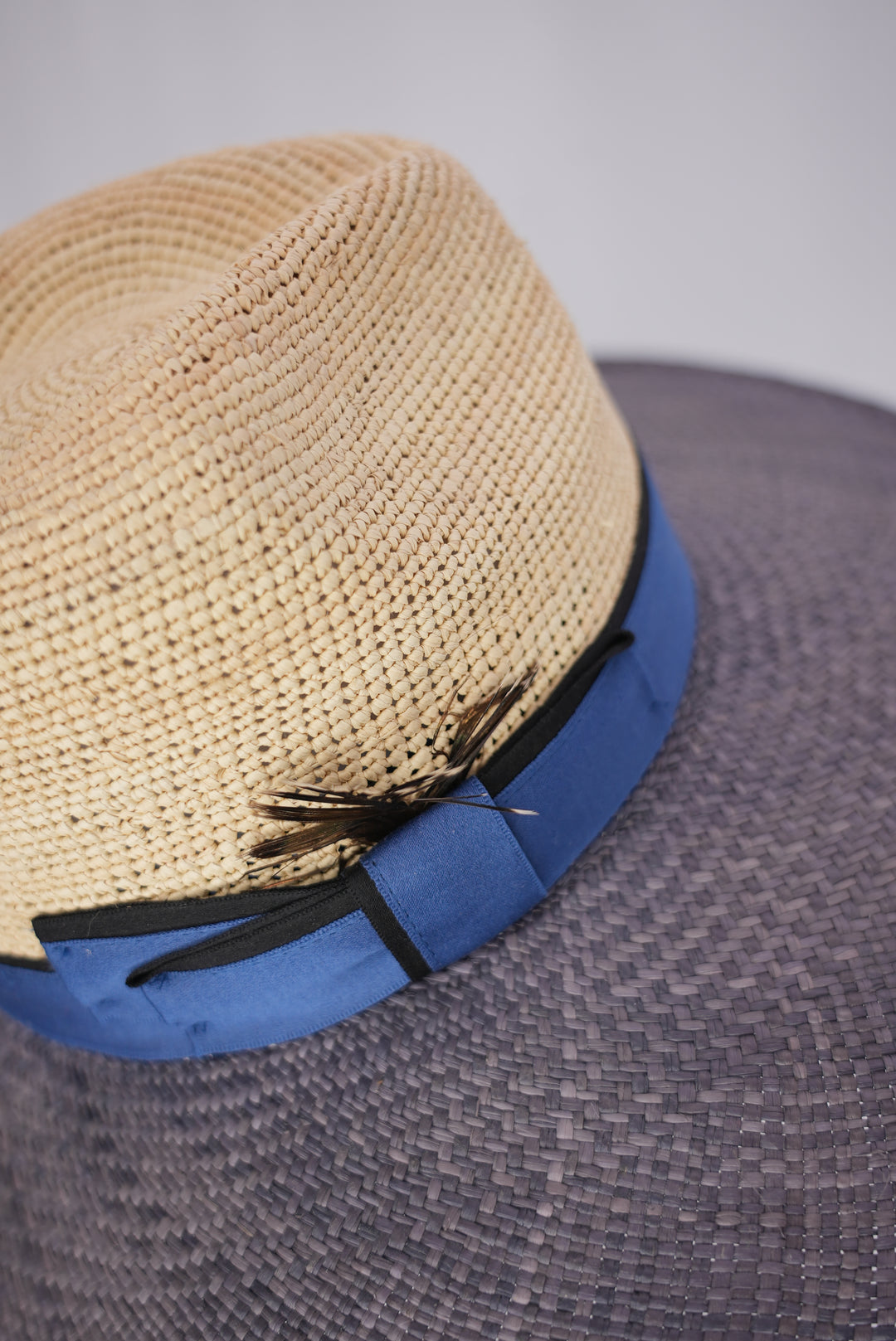 Strohhut "große Krempe" zweifarbig