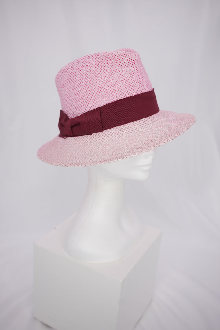 Strohhut "rosa" Herrenform