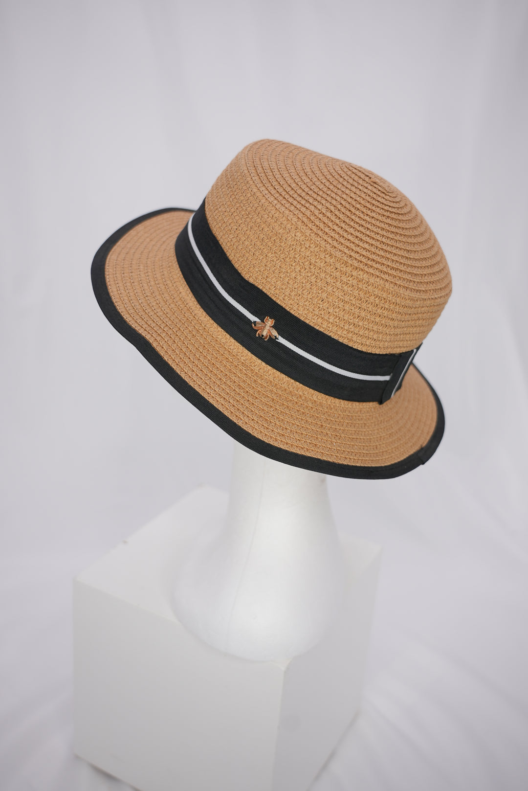 Strohhut "schwarzes Band" Biene