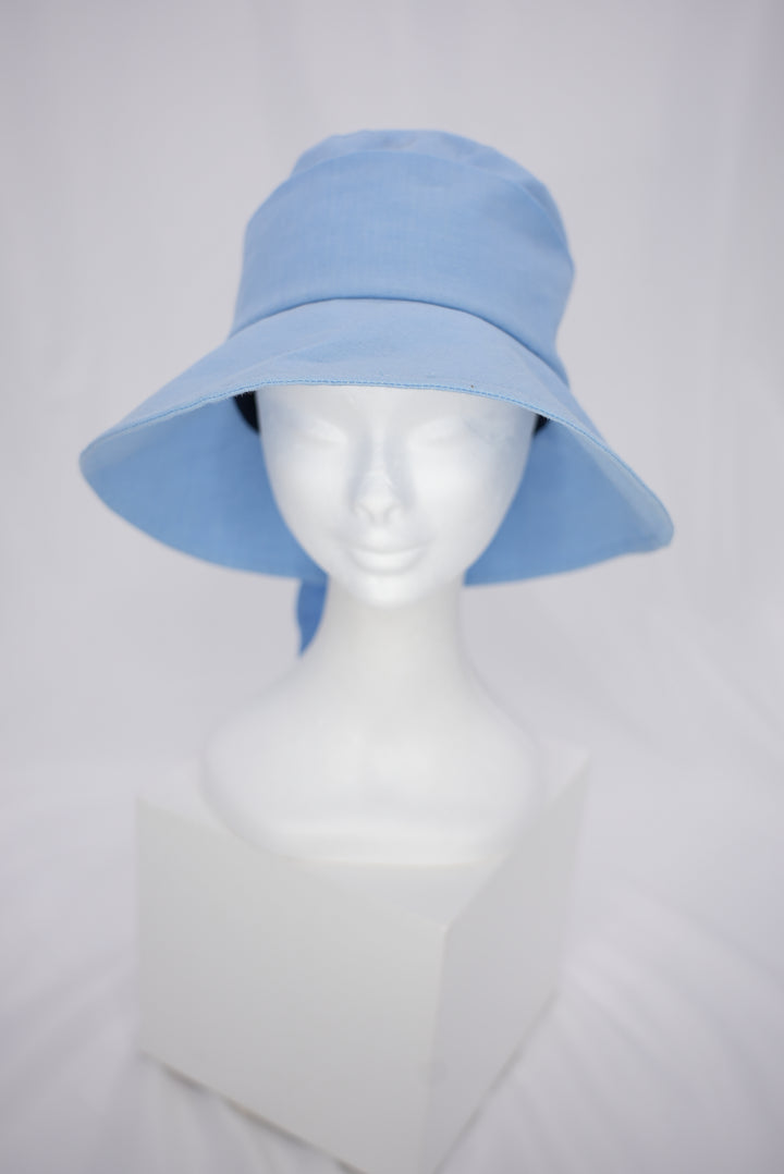 Fischerhut "hellblau" große Schleife