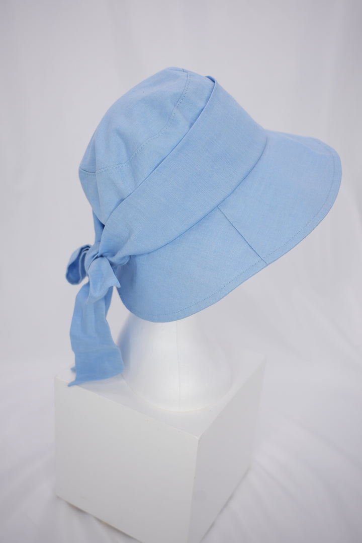 Fischerhut "hellblau" große Schleife