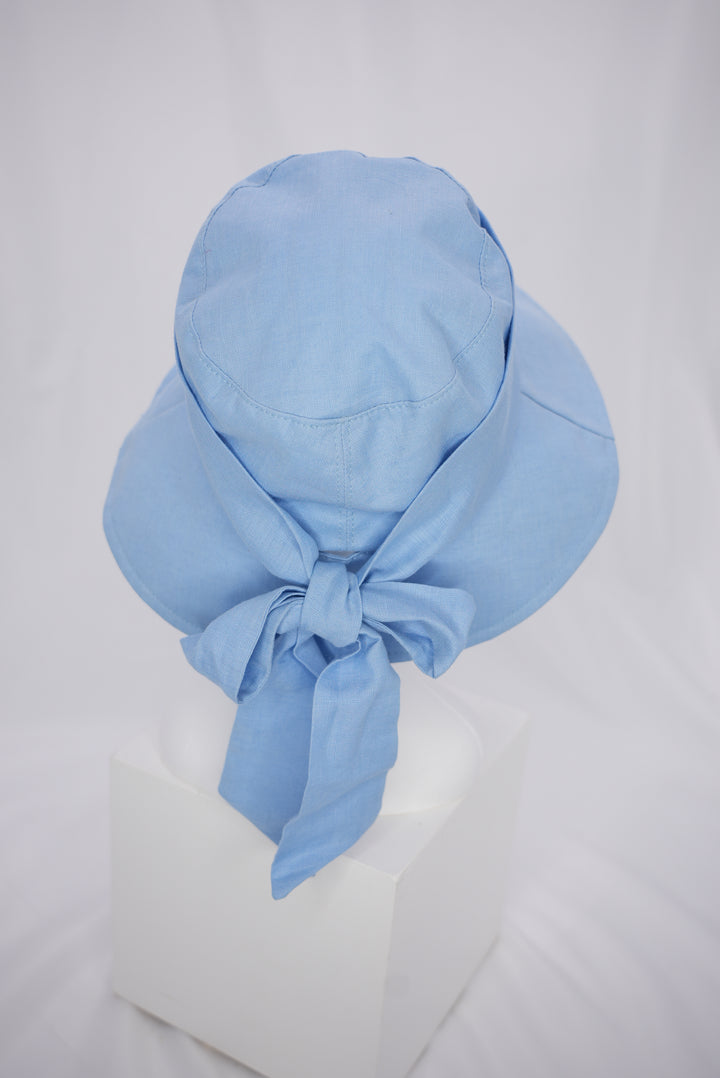 Fischerhut "hellblau" große Schleife