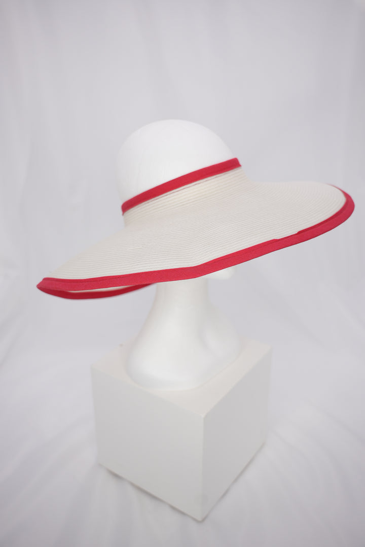 Strohschild "weiß mit rotem Rand"