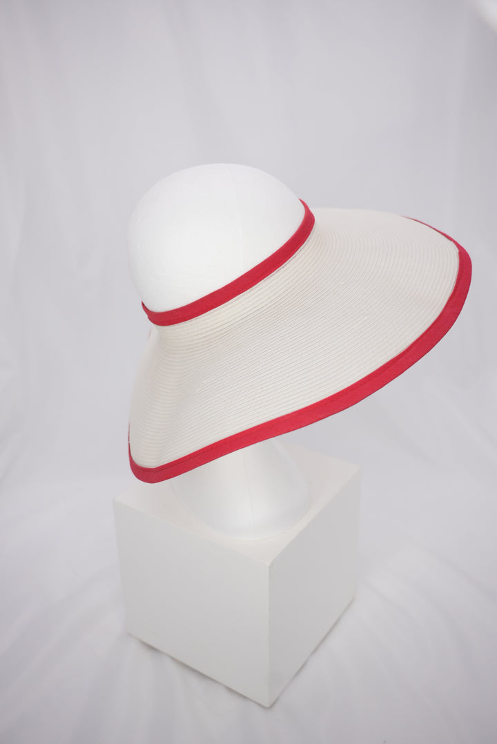 Strohschild "weiß mit rotem Rand"