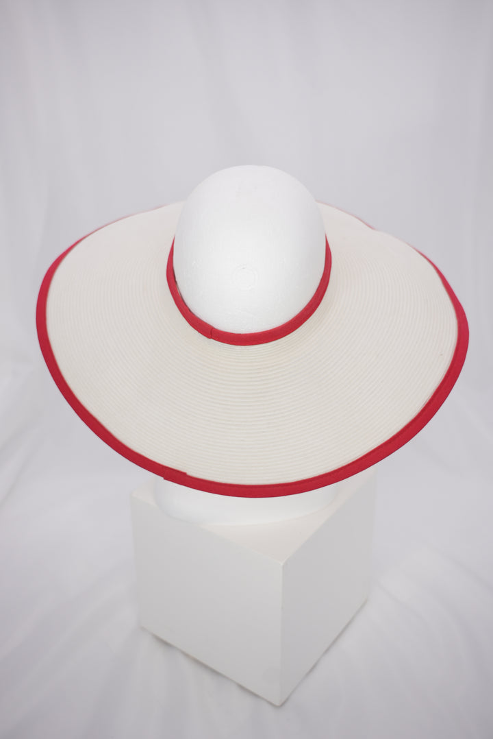 Strohschild "weiß mit rotem Rand"