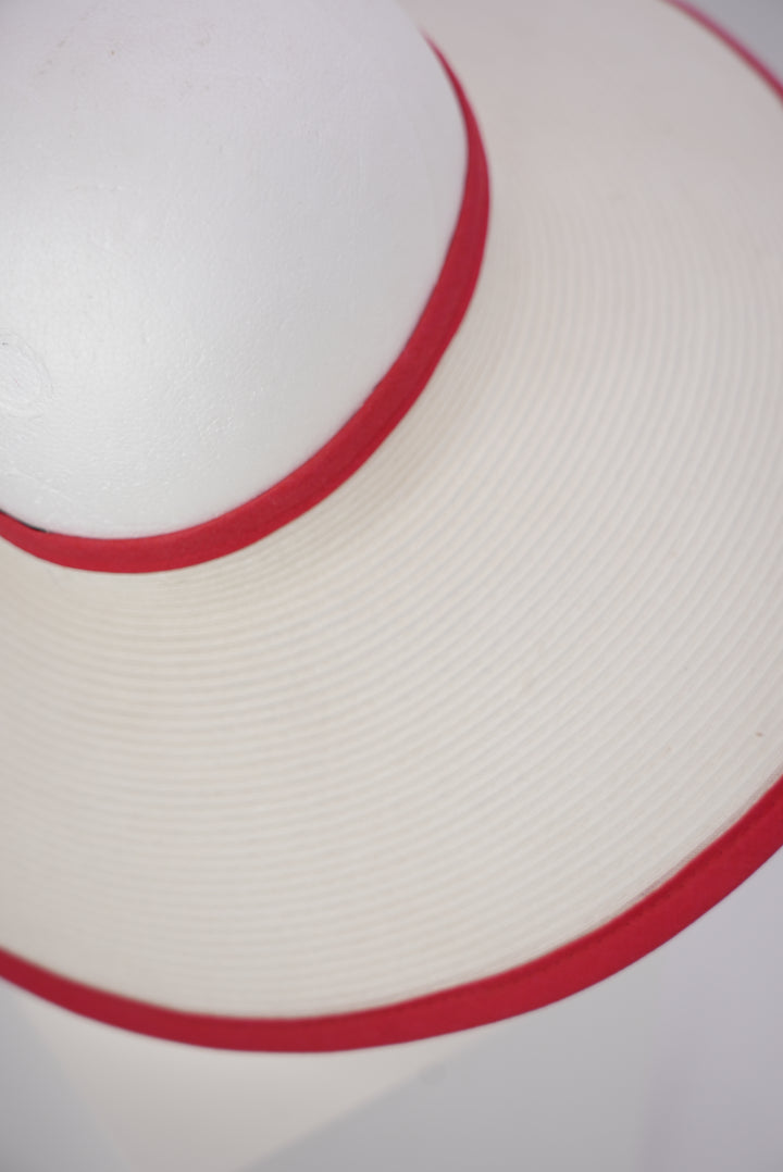 Strohschild "weiß mit rotem Rand"