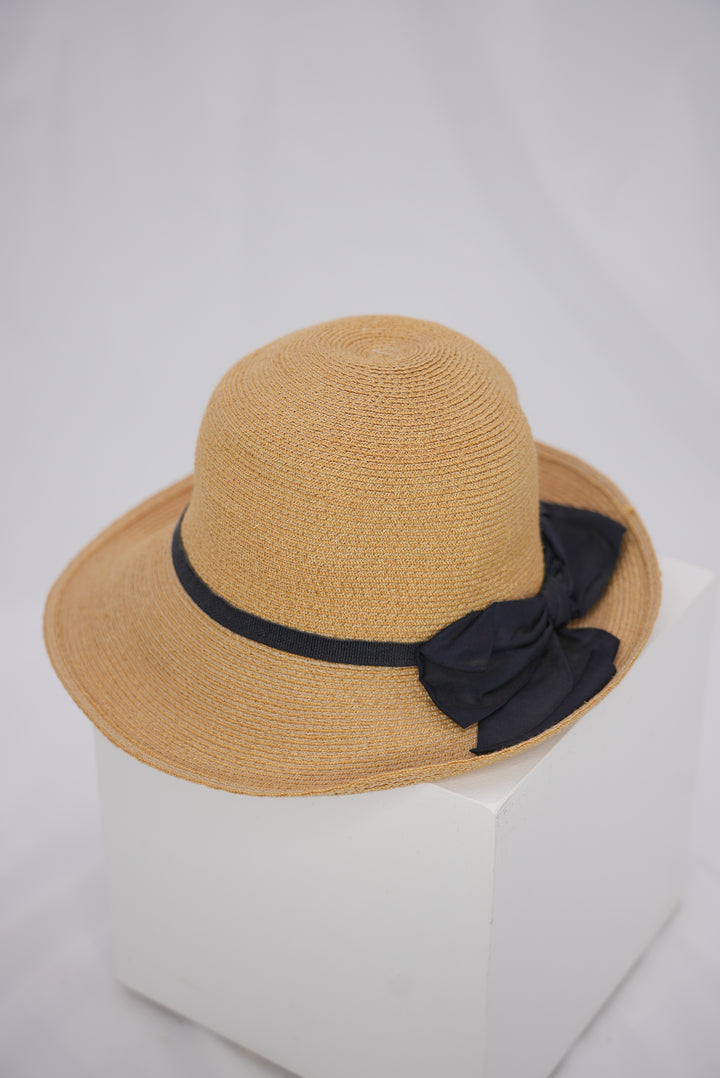 Kinder Paper Strohhut mit dunkelblauer Schleife