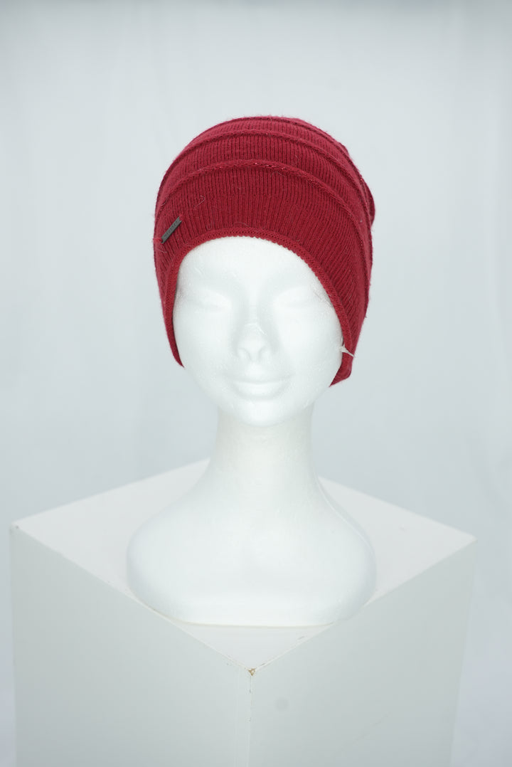 Wintermütze rot mit Glitzernaht