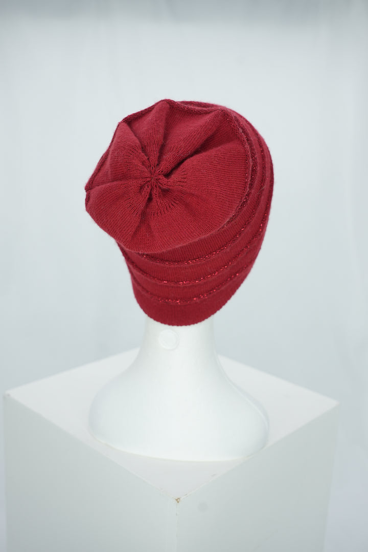 Wintermütze rot mit Glitzernaht