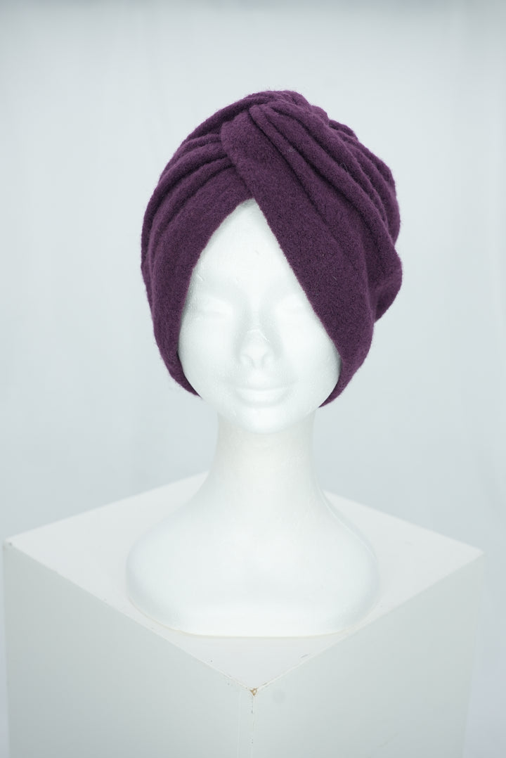 Wintermütze "Turban lila"