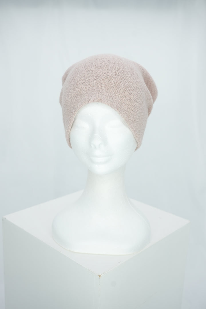 Beanie mit Raffung rosa