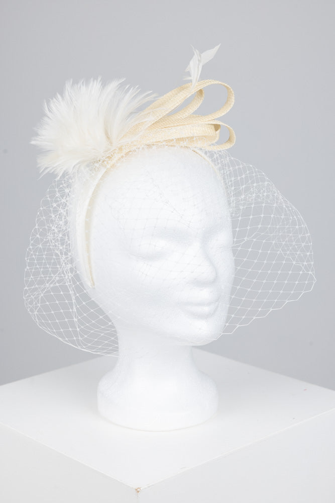 Fascinator "white/beige"