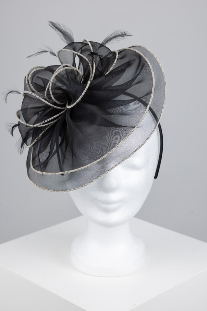 Fascinator "black "Feder"