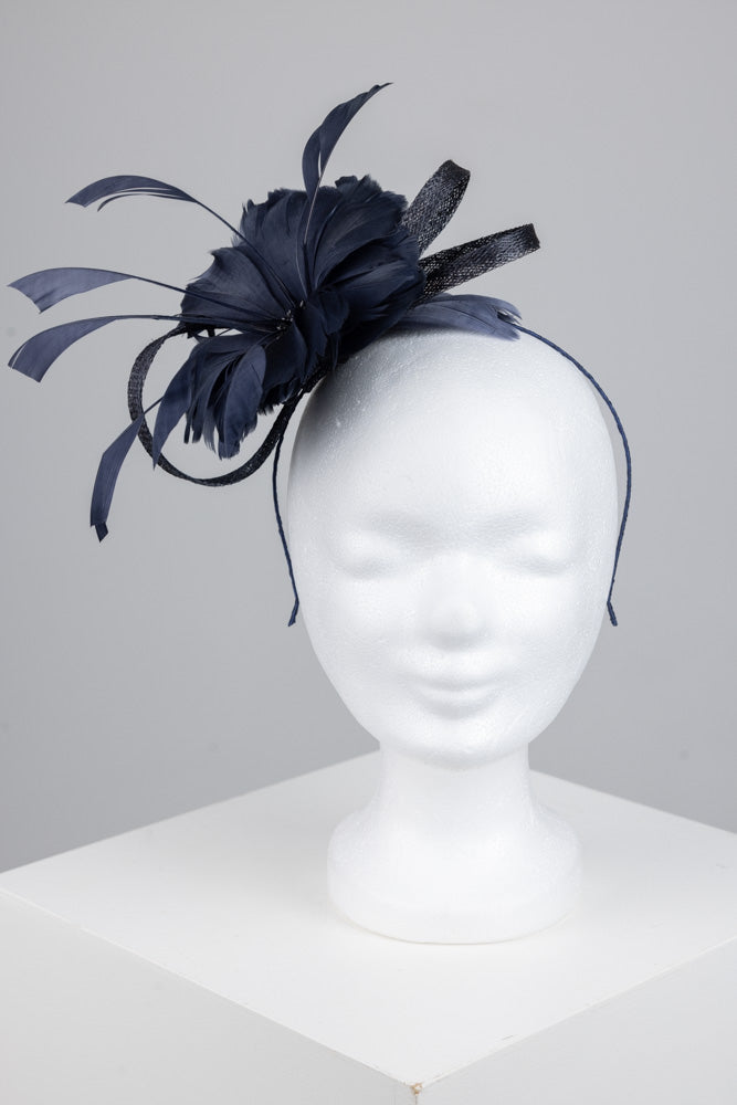 Fascinator "blue feather"