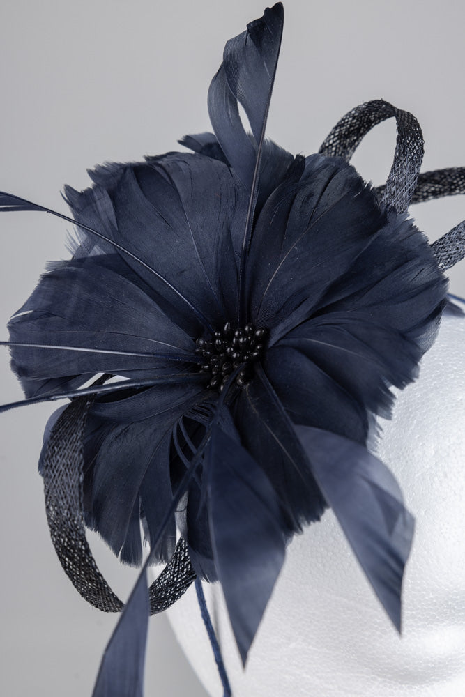 Fascinator "blue feather"