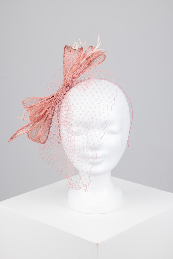 Fascinator mit Schleier & Schleife