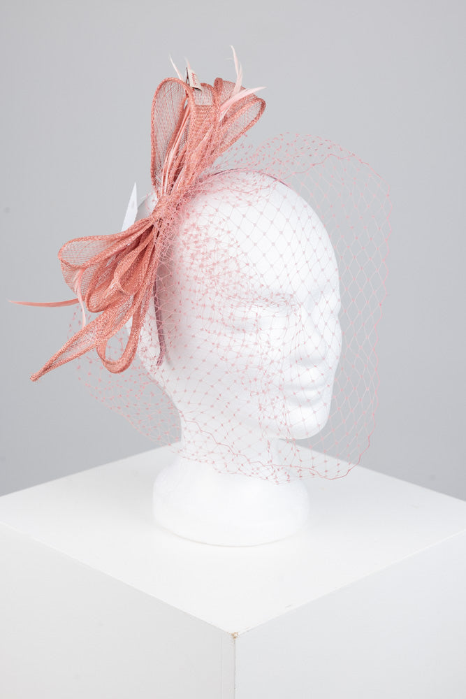 Fascinator mit Schleier & Schleife