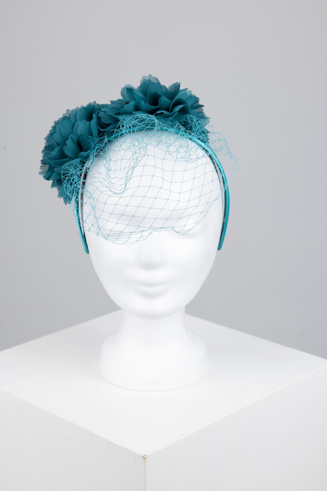 Fascinator "flower türkis"